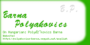 barna polyakovics business card